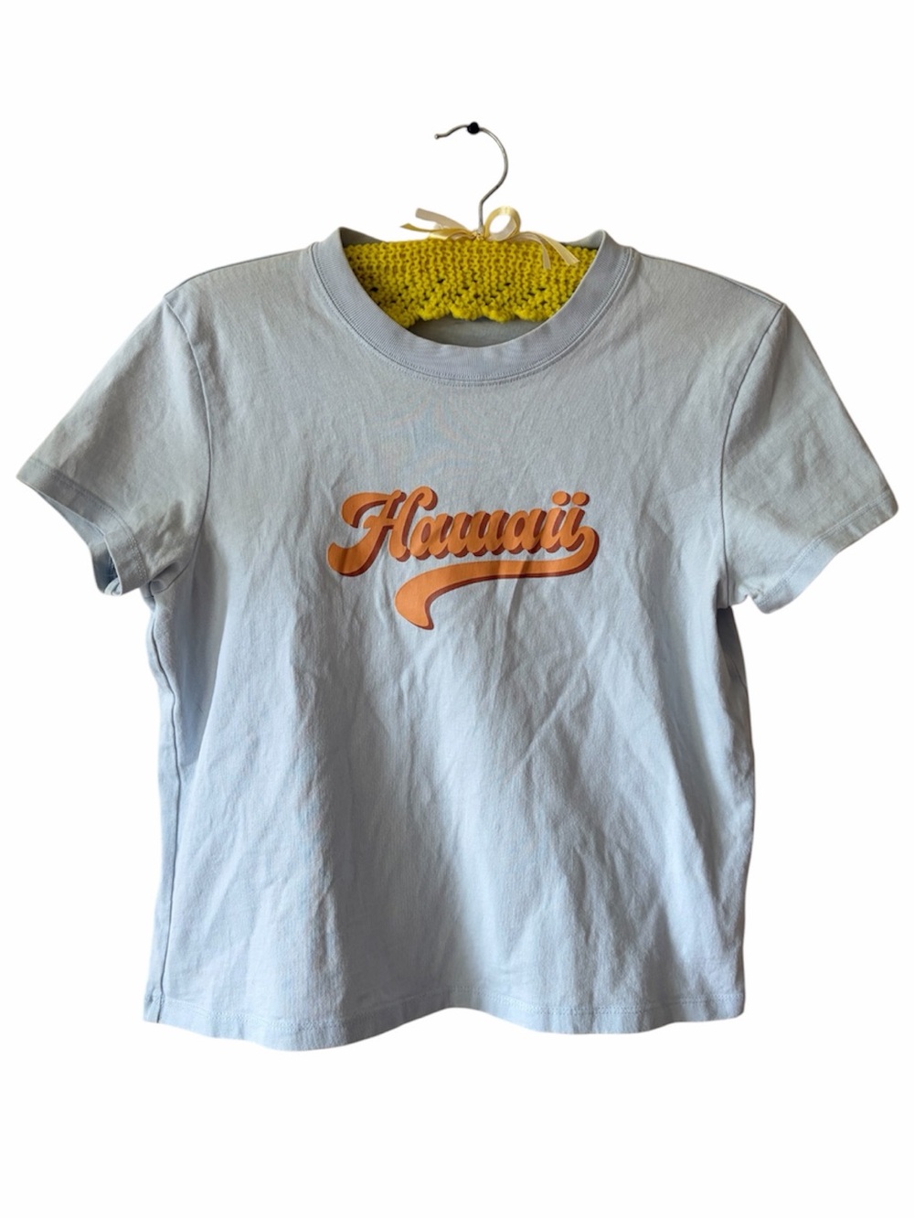Aritzia Sunday Best Hawaii Baby Tee Y2K Graphic Fitted Cropped T-Shirt Retro